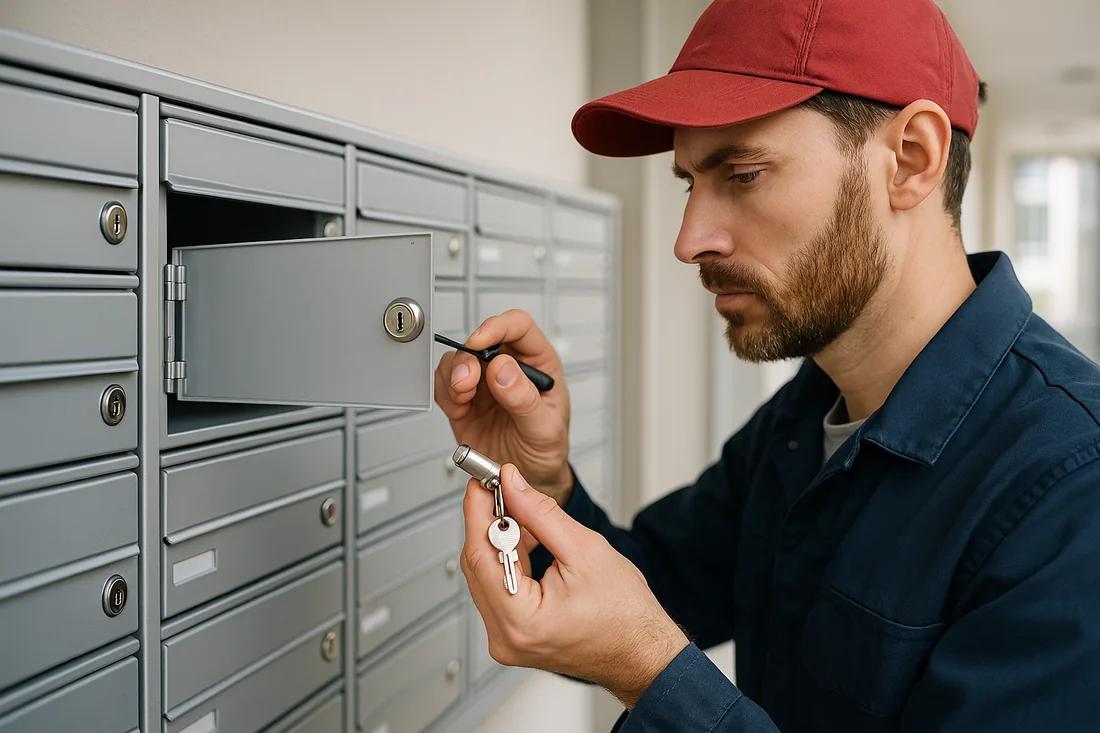 Changement de cylindre de boîte aux lettres
